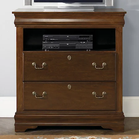 2 Drawer Media Chest with Keyhole Accents